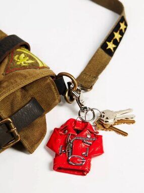 Free People x Understated Leather Mini Moto Leather Jacket Keychain Bag Charm
